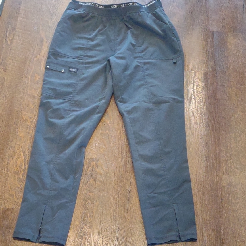 Dickies Womens Medium Gray Cargo Pants with Elastic Waistband